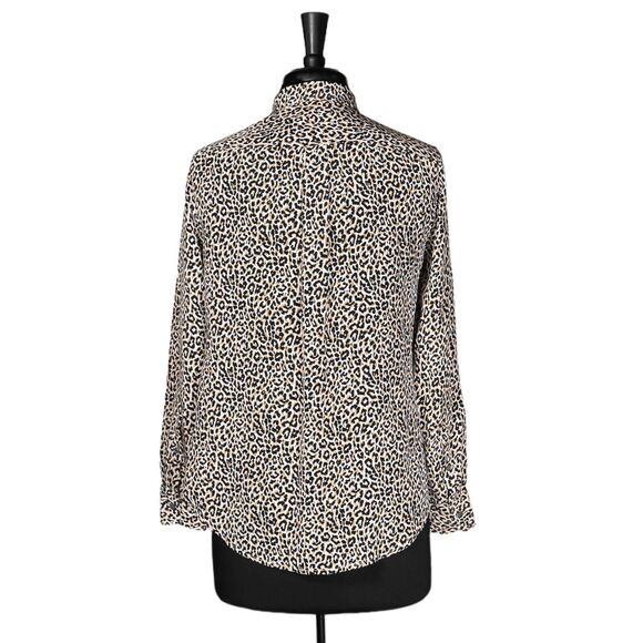 J. Crew Women's Shirt Button Up Animal Print Silk Long Sleeve Blouse Top Size S - Picture 2 of 9